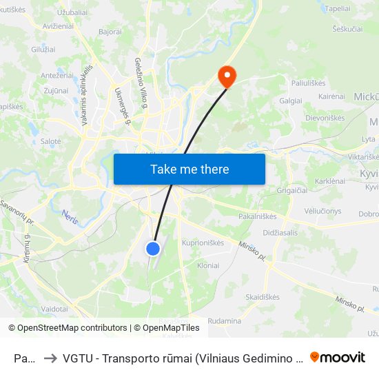 Paštas to VGTU - Transporto rūmai (Vilniaus Gedimino technikos universitetas) map