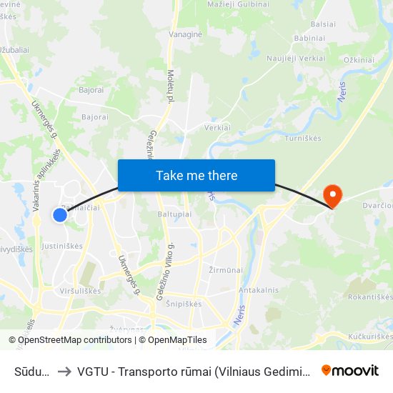 Sūduvių St. to VGTU - Transporto rūmai (Vilniaus Gedimino technikos universitetas) map