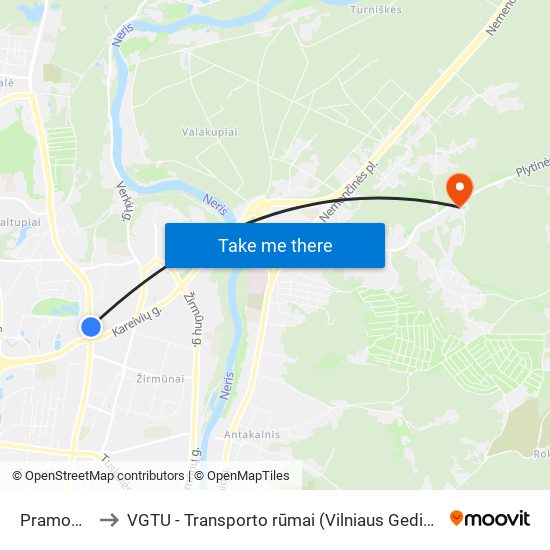 Pramogų Arena to VGTU - Transporto rūmai (Vilniaus Gedimino technikos universitetas) map