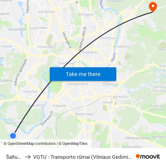 Šaltupio St. to VGTU - Transporto rūmai (Vilniaus Gedimino technikos universitetas) map