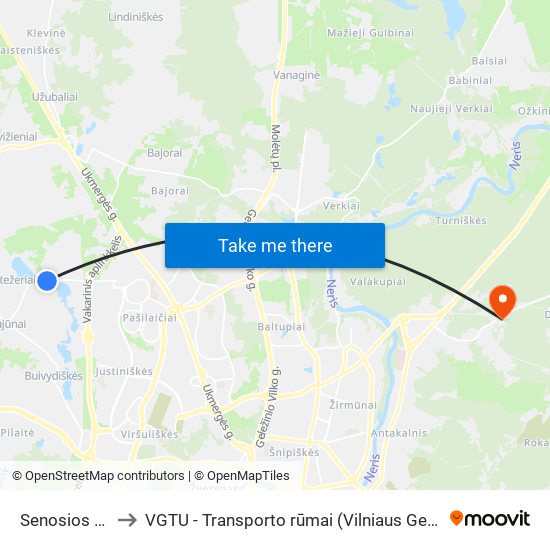 Senosios Gineitiškės to VGTU - Transporto rūmai (Vilniaus Gedimino technikos universitetas) map