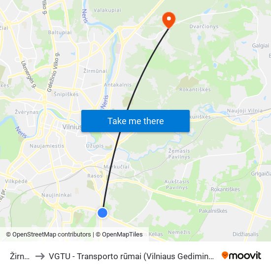 Žirnių St. to VGTU - Transporto rūmai (Vilniaus Gedimino technikos universitetas) map