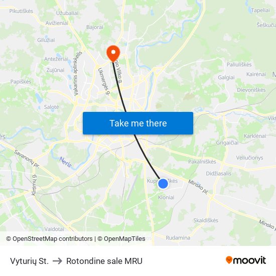 Vyturių St. to Rotondine sale MRU map