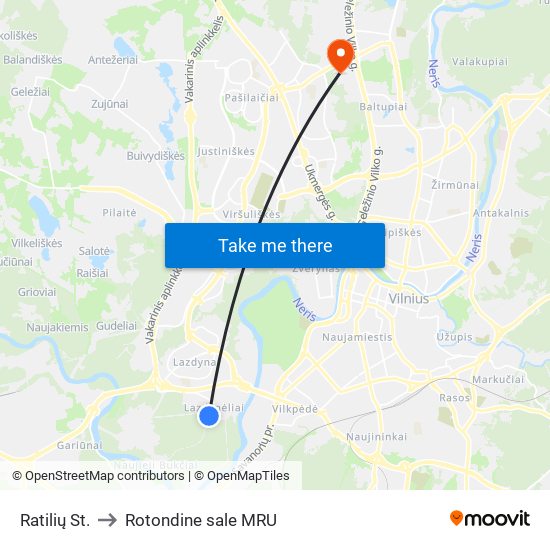Ratilių St. to Rotondine sale MRU map
