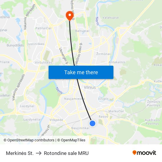 Merkinės St. to Rotondine sale MRU map