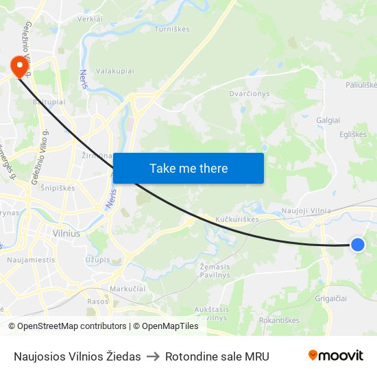 Naujosios Vilnios Žiedas to Rotondine sale MRU map