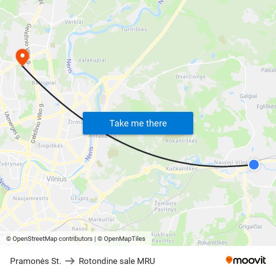 Pramonės St. to Rotondine sale MRU map