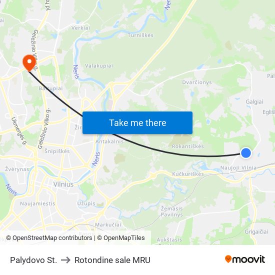 Palydovo St. to Rotondine sale MRU map