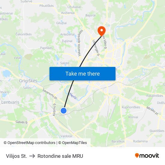 Vilijos St. to Rotondine sale MRU map