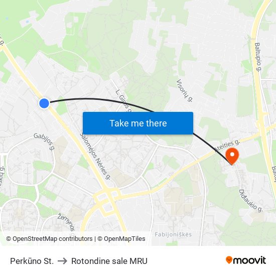 Perkūno St. to Rotondine sale MRU map