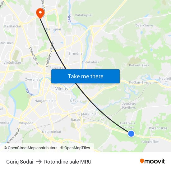 Gurių Sodai to Rotondine sale MRU map