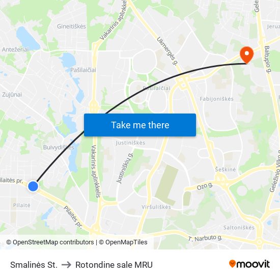 Smalinės St. to Rotondine sale MRU map