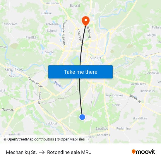 Mechanikų St. to Rotondine sale MRU map