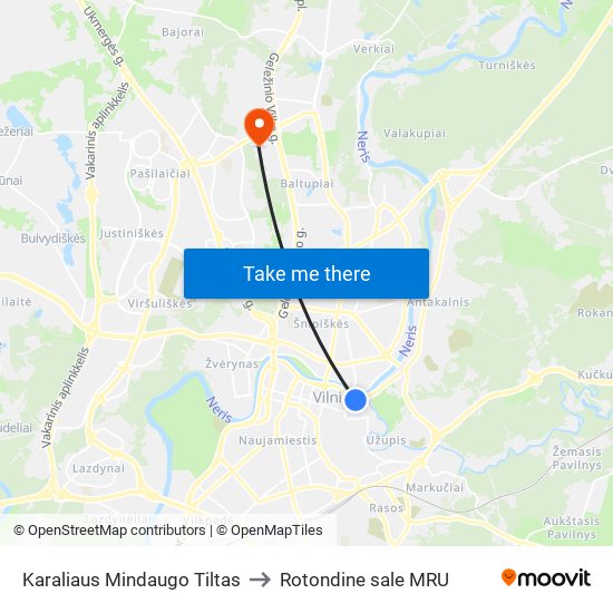 Karaliaus Mindaugo Tiltas to Rotondine sale MRU map