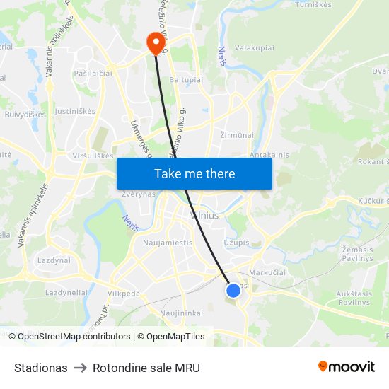 Stadionas to Rotondine sale MRU map