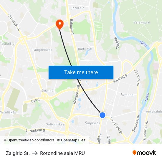 Žalgirio St. to Rotondine sale MRU map