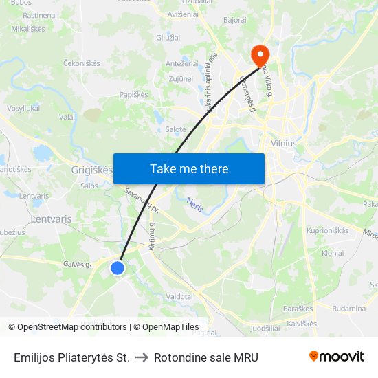 Emilijos Pliaterytės St. to Rotondine sale MRU map