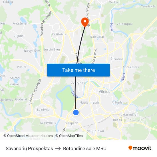 Savanorių Prospektas to Rotondine sale MRU map