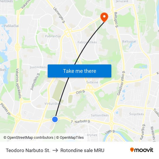 Teodoro Narbuto St. to Rotondine sale MRU map