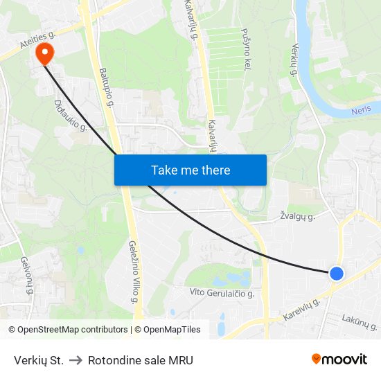 Verkių St. to Rotondine sale MRU map