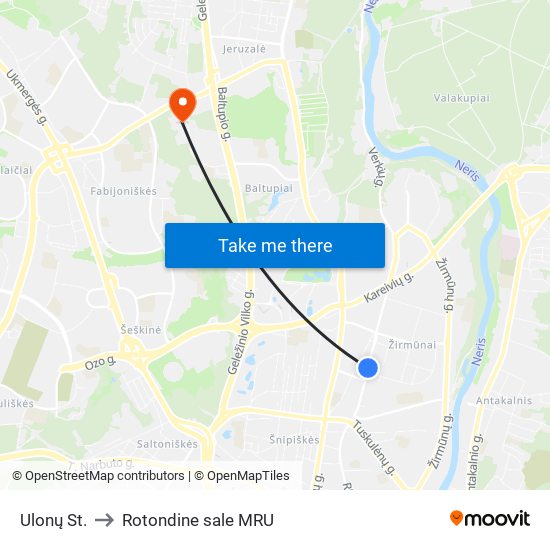 Ulonų St. to Rotondine sale MRU map