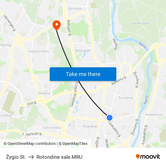 Žygio St. to Rotondine sale MRU map