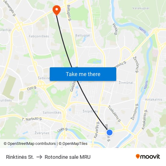 Rinktinės St. to Rotondine sale MRU map