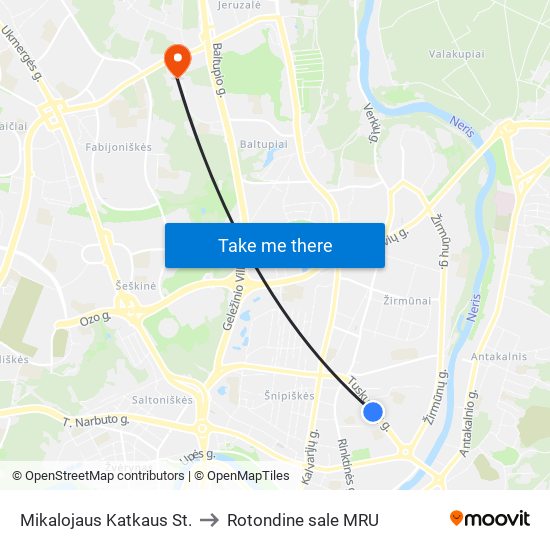 Mikalojaus Katkaus St. to Rotondine sale MRU map