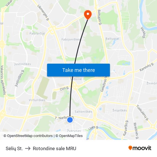 Sėlių St. to Rotondine sale MRU map