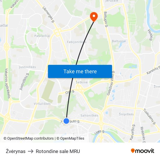 Žvėrynas to Rotondine sale MRU map