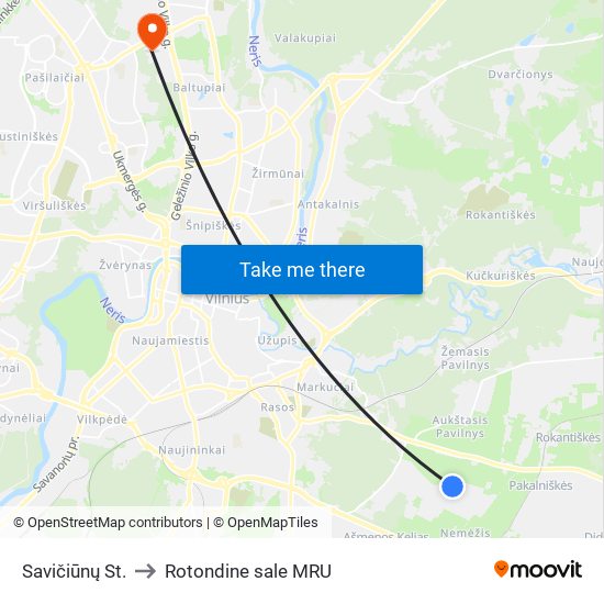 Savičiūnų St. to Rotondine sale MRU map