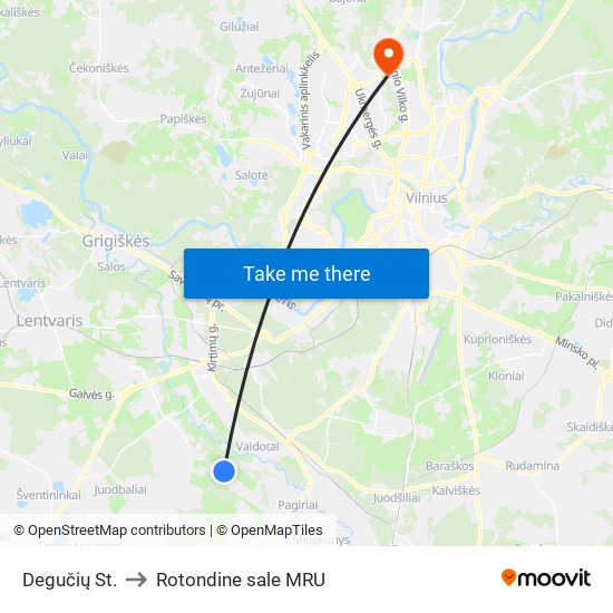 Degučių St. to Rotondine sale MRU map