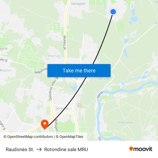 Raudonės St. to Rotondine sale MRU map