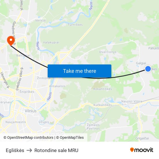 Egliškės to Rotondine sale MRU map