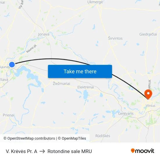 V. Krėvės Pr. A to Rotondine sale MRU map