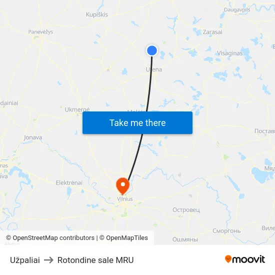Užpaliai to Rotondine sale MRU map