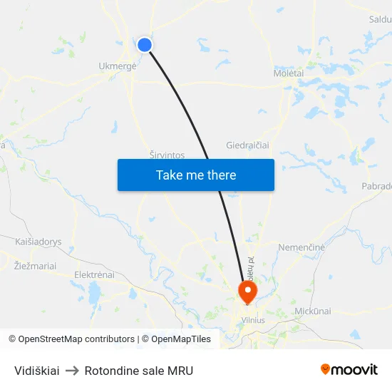 Vidiškiai to Rotondine sale MRU map
