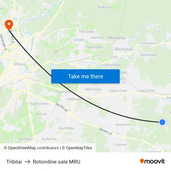 Tribilai to Rotondine sale MRU map