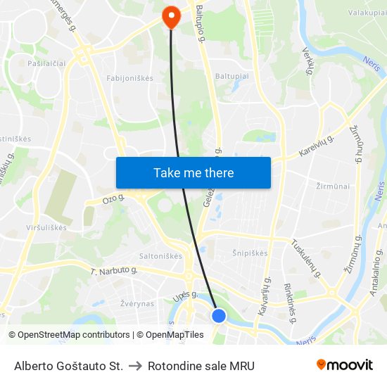 Alberto Goštauto St. to Rotondine sale MRU map