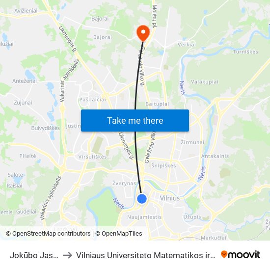 Jokūbo Jasinskio St. to Vilniaus Universiteto Matematikos ir Informatikos Institutas map