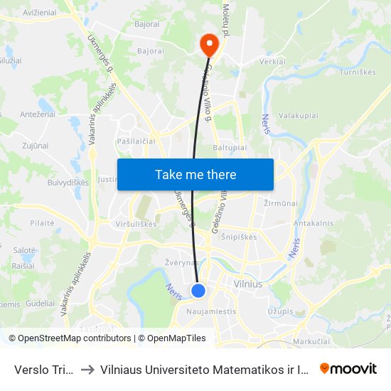 Verslo Trikampis to Vilniaus Universiteto Matematikos ir Informatikos Institutas map