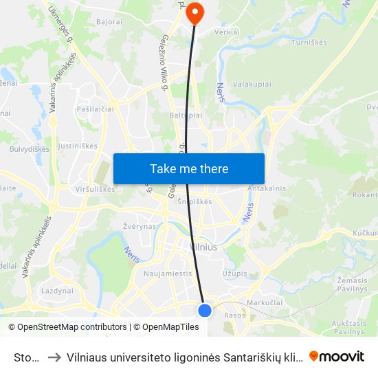 Stotis to Vilniaus universiteto ligoninės Santariškių klinikos map