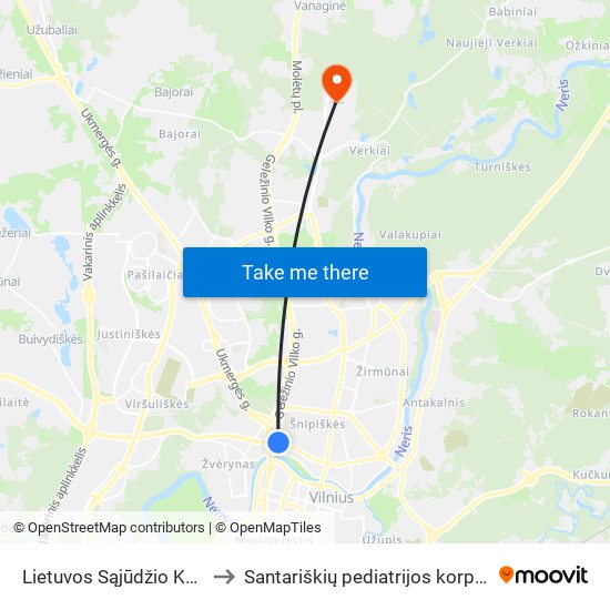 Lietuvos Sąjūdžio Kelias to Santariškių pediatrijos korpusas map