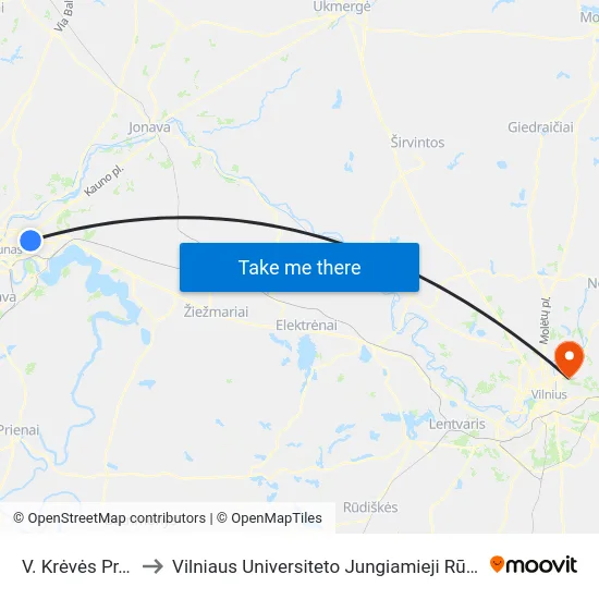 V. Krėvės Pr. A to Vilniaus Universiteto Jungiamieji Rūmai map