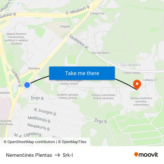 Nemenčinės Plentas to Srk-I map