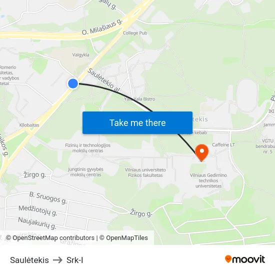 Saulėtekis to Srk-I map