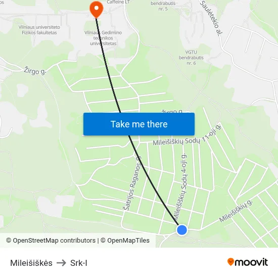 Mileišiškės to Srk-I map
