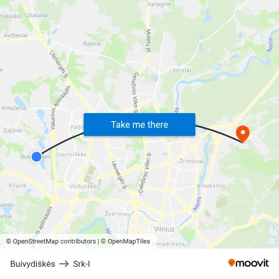 Buivydiškės to Srk-I map