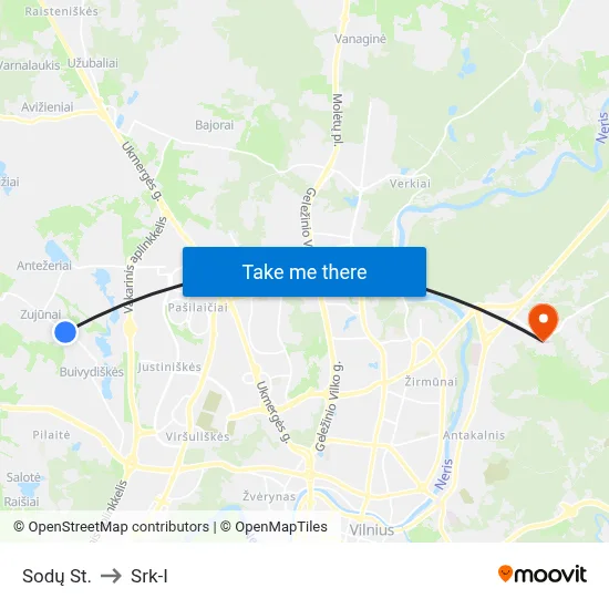 Sodų St. to Srk-I map