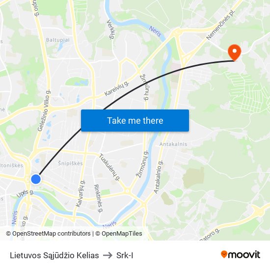 Lietuvos Sąjūdžio Kelias to Srk-I map
